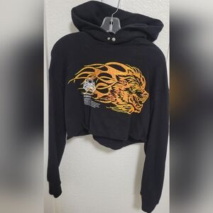 Darc Sport Black Hoodie with Orange and White Wolves Graphic
